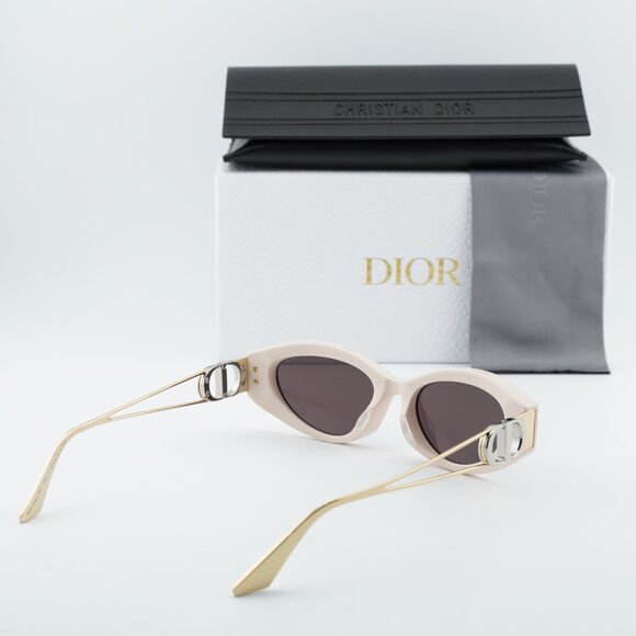 Dior 30MONTAIGNE B6F 43F0 Sunglasses Pink/Gold Cat Eye Frame, Brown Lenses
